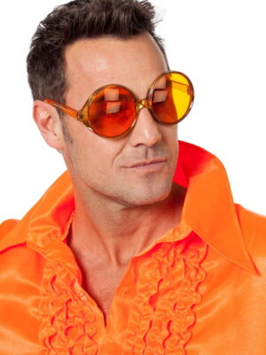 Hippiebril grote glazen, oranje-0