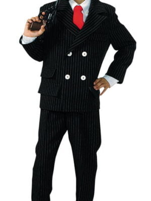 Gangster kostuum zwart, colbert en broek-0