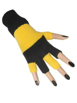 Vingerloze handschoenen zwart/geel-0