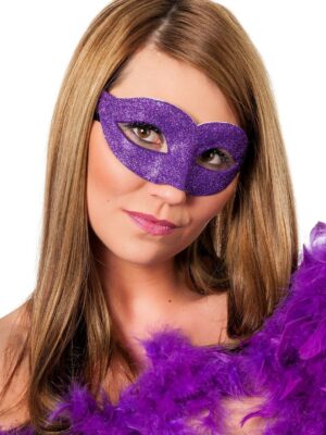 Luxe oogmasker, glitter paars-0