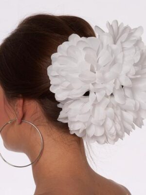 Haarclip bloem, wit. -0