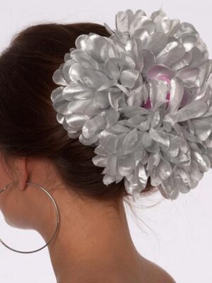 Haarclip bloem, zilver-0