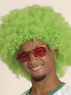 Afro pruik groen-0