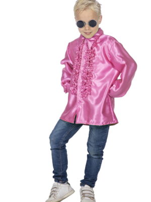 Rouchesblouse, cyclaam/fuchsia, kind-0