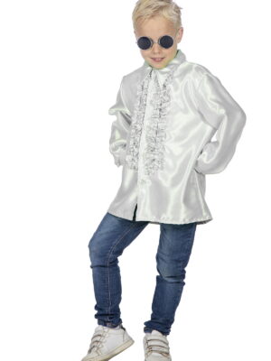 Rouchesblouse, wit kind-0