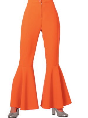 Disco broek, beetje bi-stretch neon oranje-0
