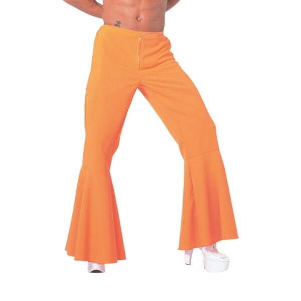 Disco broek neon-oranje, beetje bi-stretch-0