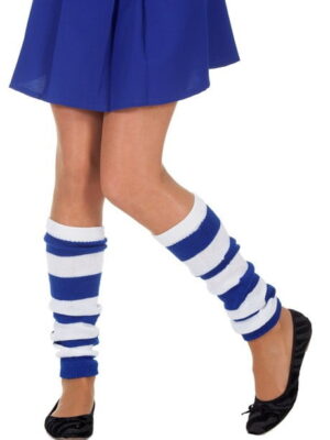 Beenwarmers kobalt blauw / wit-0