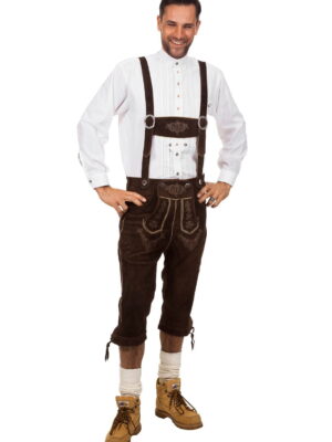 Lederhose echt leer, donker bruin-0