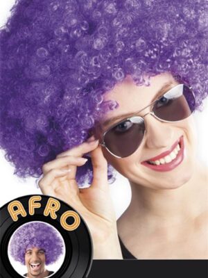 Afro pruik paars-0
