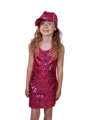 Disco glitterjurkje pink hologram-0
