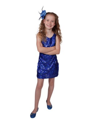 Disco glitter jurkje kobalt hologram-0