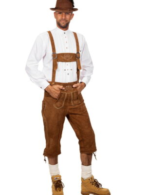 Lederhose echt leer, middel bruin, camel-0