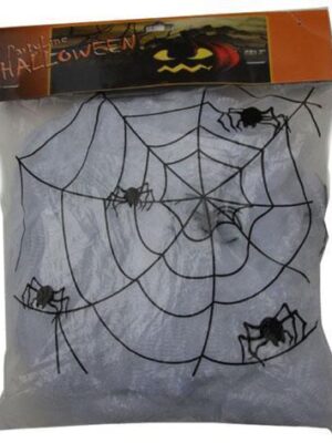 Spinneweb wit, 100 gr en 4 spinnen-0