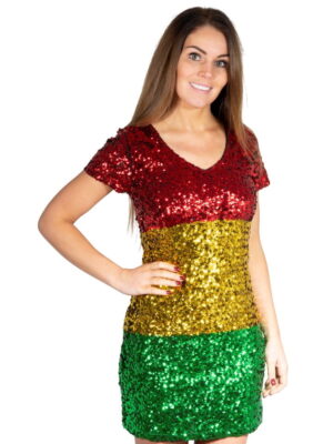 Super glitter, pailletten stretch jurkje, Limburg*-0
