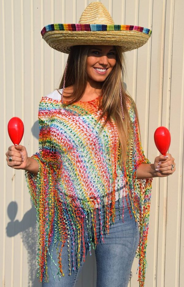 Toppers poncho multicolor, rainbow-12891