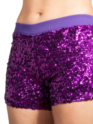 Hotpants pailletten, paars-0