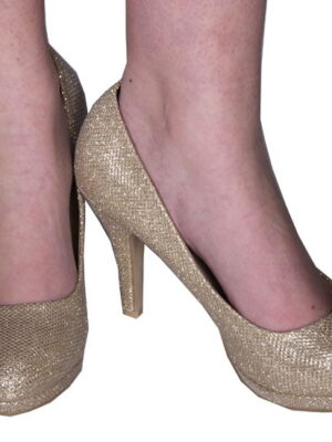 Pumps, glitter goud-0