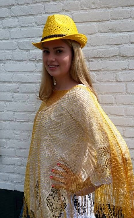 Toppers poncho geel/goud -11161