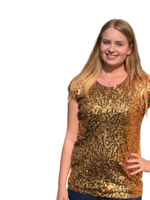 +Size topje, goud -0