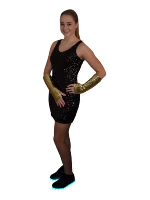 Super glitter, pailletten stretch jurkje zwart-0