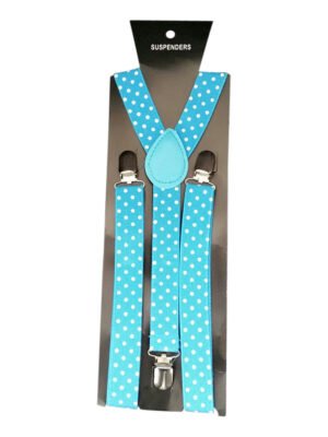 Bretellen turquoise met stippen*-0
