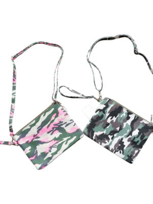 Camouflage tasje, pink of groen-0