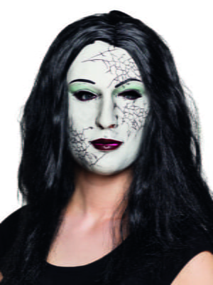 Masker latex, zombiemeisje met haar-0