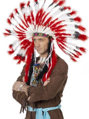 Indianentooi groot, rood/wit-0
