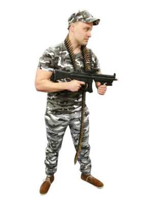 T-shirt camouflage grijs (urban), volwassen korte mouw -0