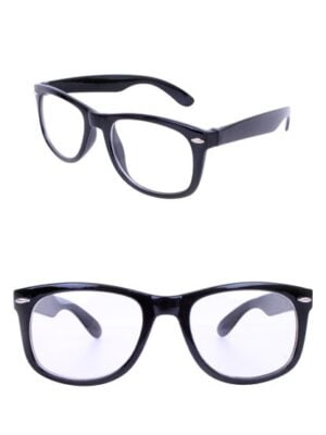 Blues Brother bril, zwart met blank glas-0