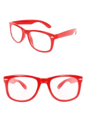 Blues Brother bril, rood met blank glas-0