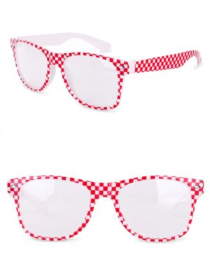 Blues Brother bril, pink/wit met blank glas-0