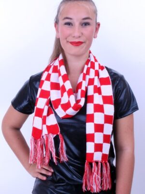 Sjaal Brabant, rood/wit geblokt-0
