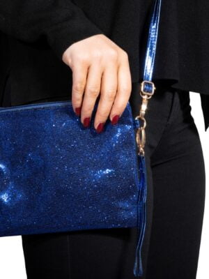 Glitter schouder tasje kobalt-blauw-0