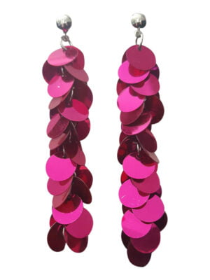 Pailletten oorbellen, fuchsia-0
