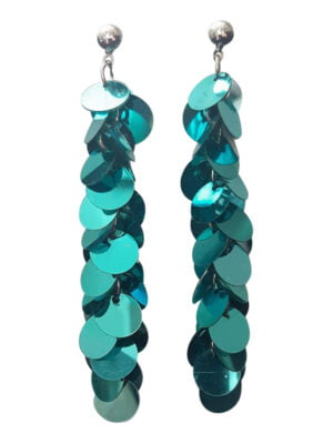 Pailletten oorbellen, turquoise-0