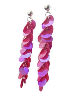 Pailletten oorbellen, roze-0
