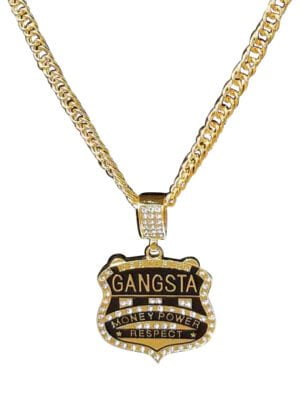 Lange ketting GANGSTA met strass stenen-0