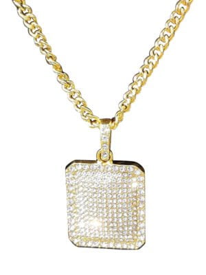 Lange ketting HIPHOP vol met strass stenen-0