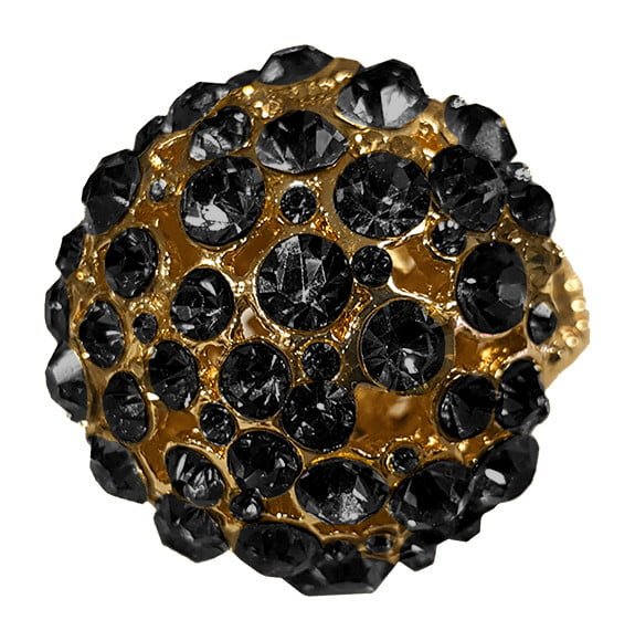 Bling bling ring met zwarte diamanten, medium-14403