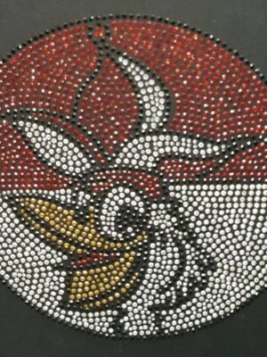 Strijk applicatie Tullepetaon met strass, rond 20 cm -0