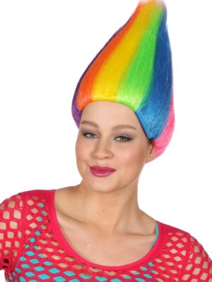 Punt pruik regenboog-0