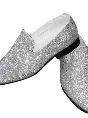 Disco schoen, glitter zilver (inschieter)-0