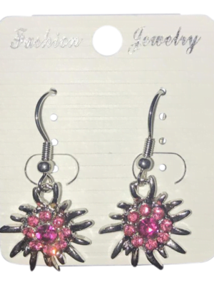 Edelweis oorbellen, fuchsia-0