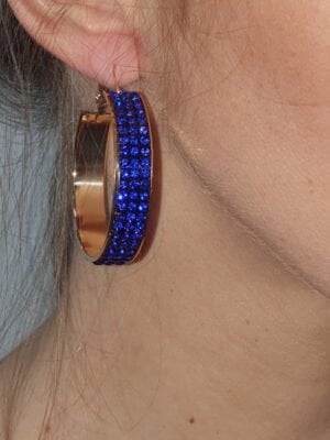Strass oorbellen, kobaltblauw (ringen)-0