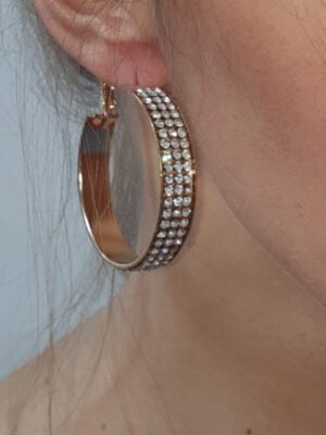 Strass oorbellen, wit (ringen)-0