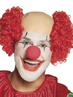 Clowns pruik Baldy, rood-0