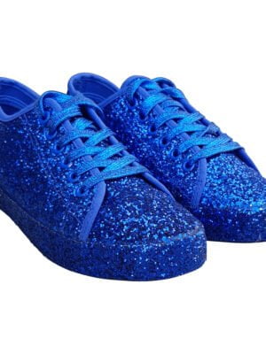 Disco sneaker, glitter kobalt blauw -0