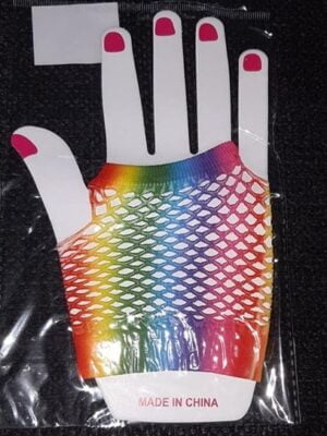 Korte nethandschoenen, regenboog-0